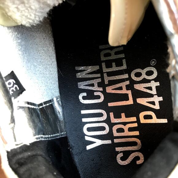 P448 Chunky Leia Silver and Gold Metallic Suede and Mesh Sneakers size 39 - Picture 10 of 14